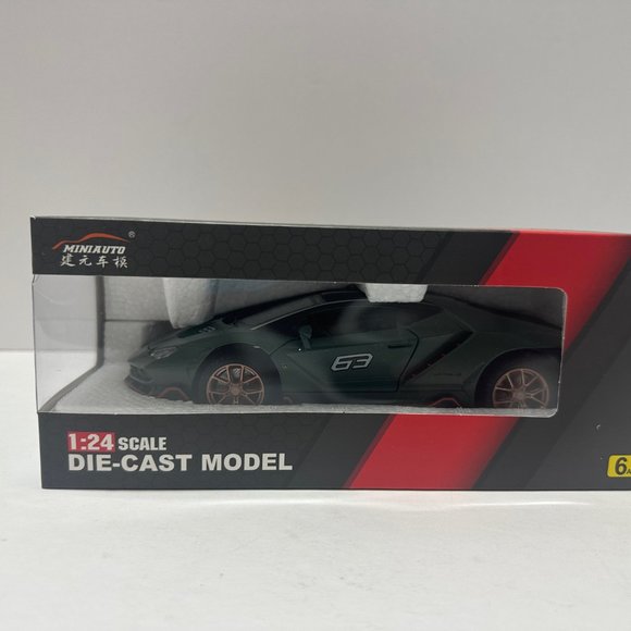 1:24 Lamborghini Centenario Diecast With Headlight & Taillight LED Matt Green - Picture 11 of 11